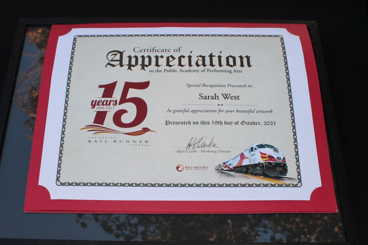 Certificate of Appreciation