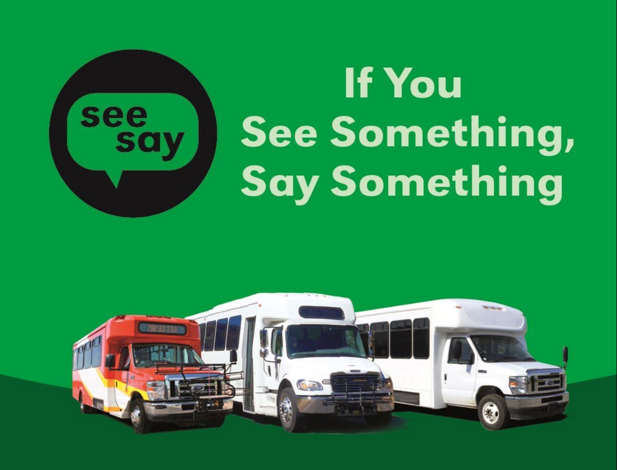 Graphic of a word bubble with the text If You See Something Say Something