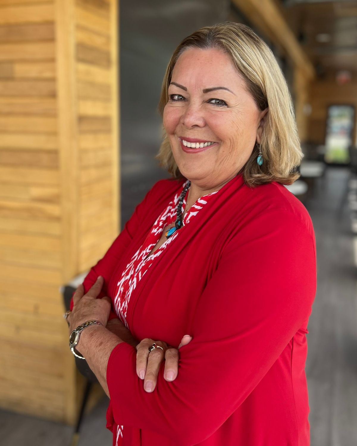 Picture of businesswoman Diana Atha looking at the camera and smiling