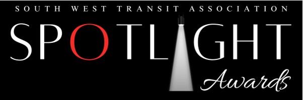Black and white logo for the South West Transit Association Spotlight Awards