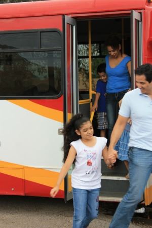 People Exiting Rio Metro Bus