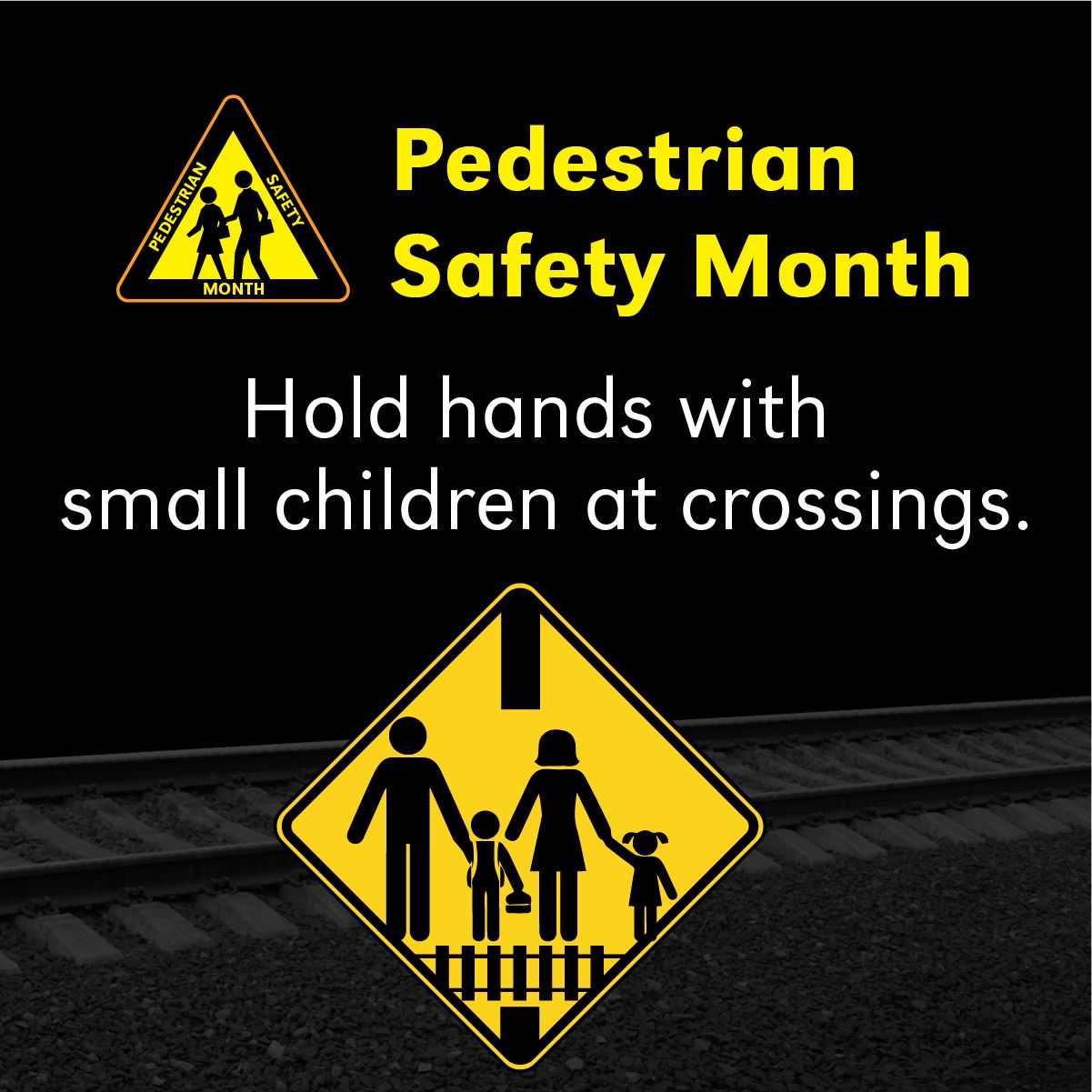 Pedestrian Safety Month Hold Hands with Children
