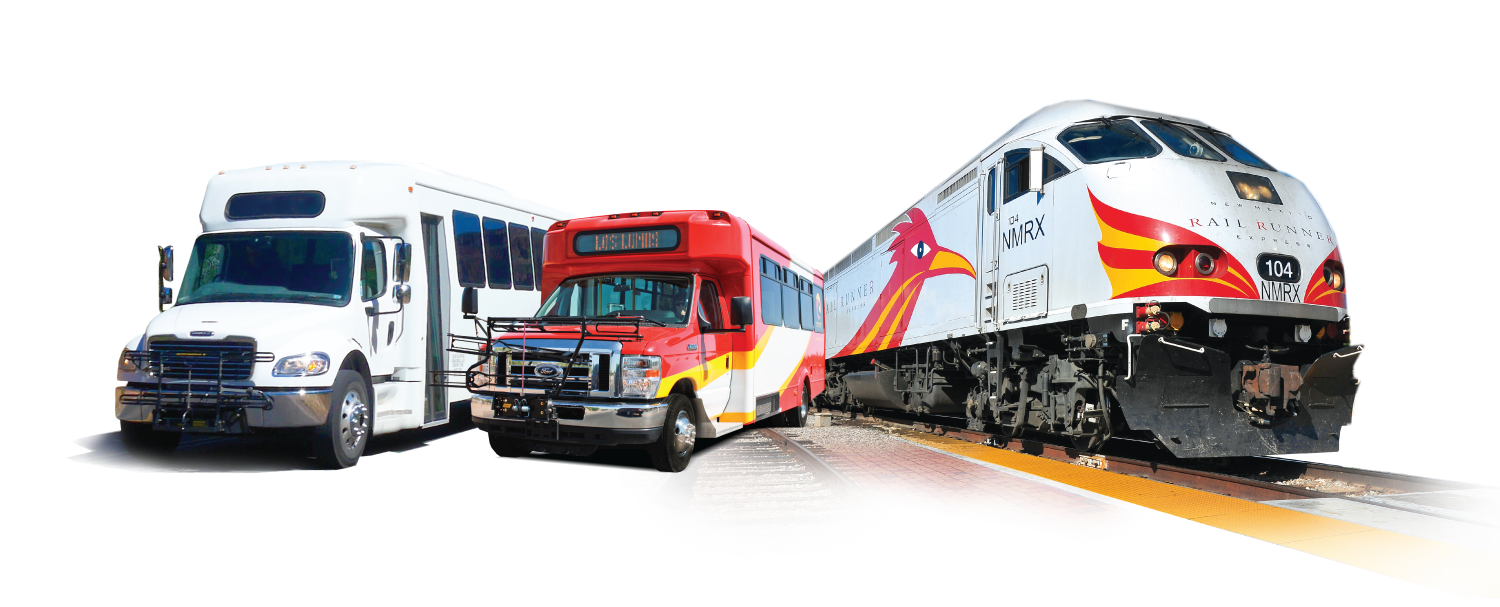 Rail Runner train and Rio Metro buses