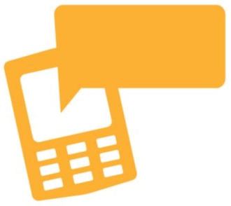 Graphic of Text Message Bubble Next to Phone