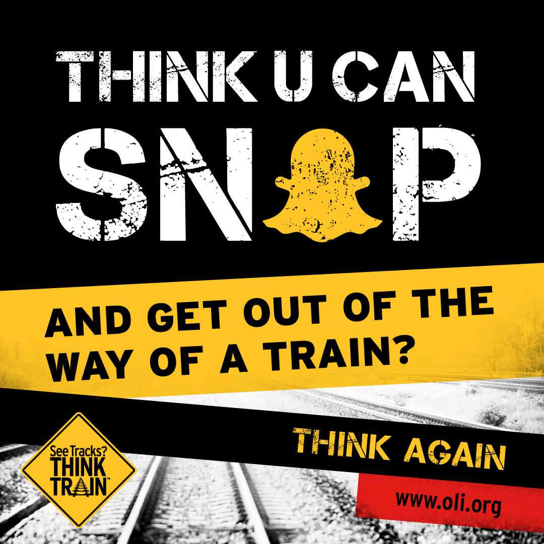 Do not take photos or videos on railroad tracks